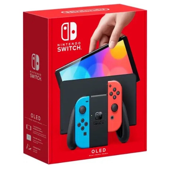 Nintendo Switch OLED Console - Vibrant Red and Blue